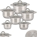 НАБОР СТАЛЬНЫХ ГОРШКОВ, ИНДУКЦИОННЫЙ, НАБОР ИЗ 12 ЭЛЕМЕНТОВ.