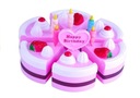 Duży Zestaw Serwis Urodzinowy Tort 32 Elementy Zabawka Dla Dzieci Głębokość produktu 6 cm