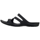 Buty Klapki Damskie Crocs Swiftwater Sandal W 203998 Czarne Materiał zewnętrzny tworzywo sztuczne