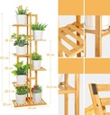 Стоящая подставка для цветов Деревянная подставка для цветов Бамбуковый книжный шкаф Бамбук