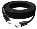 Kabel czarny 5 metrów 6A USB-A do USB-C 5m. 6 Amper