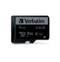 Pamäťová karta micro SD 64GB PRO U3 VERBATIM SDXC Výrobca Verbatim