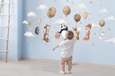 Detské samolepky na stenu Zvieratká a balóniky Téma Detská Zvierací motív Krajinky Postavičky