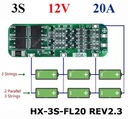 Moduł ładowania płytka pcb 3S 18650 20A 12V REV2.3