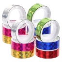 ЛЕНТА ДЛЯ СКРАПБУКИНГА 12 РУЛОНОВ ЦВЕТНОЙ ДЕКОРАТИВНОЙ КЛЕЙКОЙ ЛЕНТЫ