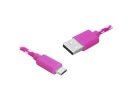 Кабель USB-MicroUSB CABLE 1M Розовый кабель в оплетке