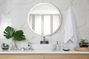 Зеркало декоративное круглое для ванной комнаты белое 70 см
