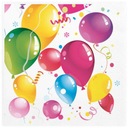 Салфетки бумажные с воздушными шарами День Рождения 1-99 20 шт.