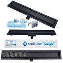 SANITLINE Линейный слив LOW MATT BLACK 90см 2в1