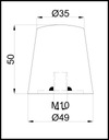 Vibroizolátor/nárazník odraz/nárazník/pätka PU M10 Kód výrobcu 01242