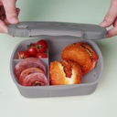 LUNCHBOX, серый контейнер для сэндвичей, обеда, школы, с 3 отделениями