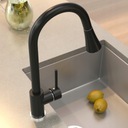 Смеситель для кухни с ВЫДВИЖНЫМ изливом, черный, KITCHEN TAP, стоячий SNAKE