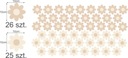 Samolepky na stenu Kvety Sedmokrásky Béžové 10cm Kód výrobcu Naklejki kwiatki stokrotki boho 51szt.