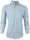 Koszula męska niebieska elegancka gładka SLIM XL Kolor niebieski