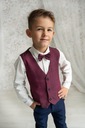 Bordová obleková vesta pre chlapca + motýlik 110 Odtieň bordó