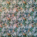 Ткань с принтом, материал для диванных штор, велюровый бархат, зеленые цветы.