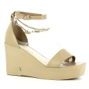 CARINII B8032 САНДАЛИИ НА ТЕЛЕЖКЕ КОЖАНЫЕ БЕЖЕВЫЕ 40