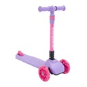 HUMBAKA Триколісний світлодіодний самокат дитячий зелений фіолетовий BALANCE OS