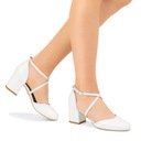 ТУФЛИ BRILU ПОЛЬСКИЕ СВАДЕБНЫЕ НАКЛАДКИ DAPHNE, БЕЛЫЕ 37