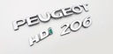 PEUGEOT 206 HDI EMBLEMA EMBLEMATY INSIGNIA LOGOTIPO NAPISY 