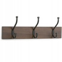 AMAZON BASICS WIESZAK DREWNIANY Z 3 HACZYKAMI 34 cm STYLOWY DO DOMU