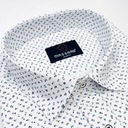 Elegantná biela PREMIUM pánska košeľa s lycrou s drobnými vzormi SLIM-FIT Veľkosť goliera 39