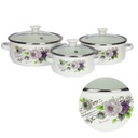 НАБОР ИЗ 3 ЭМАЛЬНЫХ ГОРШКОВ РОЗА НАБОР 6 ПРЕДМЕТОВ