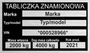 IDENTIFIKAVIMO PLOKŠTELĖ VARDINĖ PAKAITINĖ : PRZYCZEPY, AUTOMOBILIO - ALIUMININIS TRWALA nuotrauka 1