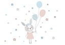 Наклейки на стену RABBIT BALLOONS, пастельные цветы