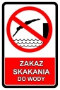 Знак «Запрещено прыгать в воду» и другие образцы информационных знаков