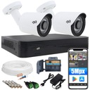 КОМПЛЕКТ НАРУЖНОГО МОНИТОРИНГА 2 МЕТАЛЛИЧЕСКИЕ КАМЕРЫ 5MPX ПРИЛОЖЕНИЕ DVS