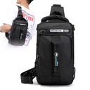 CITY BAG СУМКА НА ГРУДНО КРЕСТОВАЯ С USB-ПОРТОМ ЧЕРНАЯ