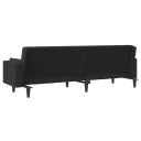 VIDAXL 2-OSOBOWA BANQUETTE ARRIÈRE 2 COUSSINS NOIRE AKSAMITNAphoto 8