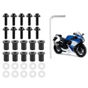 BLACK KIT MONITORING FORWARD GLASS MOTORCYCLE 10 VNT BOLTS NUTS GASKETS UNIVERSAL  photo 9