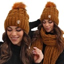 ШАПКА ЗИМНЯЯ ЖЕНСКАЯ, ТЕПЛАЯ, С ПОМПОНОМ, ЦВЕТНАЯ