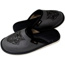 ТАПОЧКИ МУЖСКИЕ КОЖАНЫЕ ДОМАШНИЕ ТАПОЧКИ DANTE, размер 42, ВОЛК ПОДАРОК