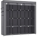 ТКАНЕВЫЙ ШКАФ ВЫСОКИЙ, БОЛЬШОЙ ТЕКСТИЛЬНЫЙ ШКАФ, МЕТАЛЛИЧЕСКИЙ КАРКАС, 170см, XXL