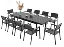 MEBLE OGRODOWE ZESTAW 10+1 ROZKŁADANY STÓŁ KRZESŁA