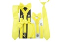 Żółty kanarkowy krawat dla nastolatka na gumce Kolor żółty