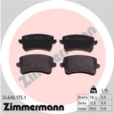 Brzdové doštičky ZIMMERMANN 24606.175.1 8K0698451A Výrobca dielov Zimmermann