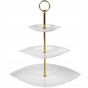3-ЯРУСНАЯ ЗОЛОТО-БЕЛАЯ ФАРФОРОВАЯ ТАРЕЛКА ДЛЯ ФРУКТОВОГО ТОРТА