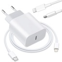 БЫСТРОЕ ЗАРЯДНОЕ УСТРОЙСТВО ДЛЯ IPHONE USB C CUB 20 Вт + КАБЕЛЬ LIGHTNING ДЛЯ IPHONE 1 М