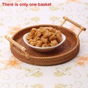 Ротанговый контейнер, круглая корзина с ручкой, ручная работа.