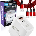 БЫСТРОЕ МОЩНОЕ УНИВЕРСАЛЬНОЕ ЗАРЯДНОЕ УСТРОЙСТВО + КАБЕЛЬ microUSB 3-в-1 USB-C PIN8 iPHONE
