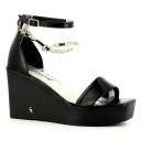 CARINII B8032 САНДАЛИИ НА ТЕЛЕЖКЕ КОЖАНЫЕ ЧЕРНЫЕ 39