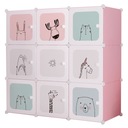 Розовый модульный детский шкаф с 9 полками, полкой для комнаты, игрушками, одеждой