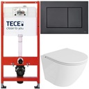 TECE БЕТОННЫЙ УНИТАЗ БЕЗОБЕДНИК С ЧАШЕЙ КНОПКА ЧЕРНЫЙ МАТОВЫЙ 6В1