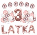 Набор воздушных шаров №3 на третий день рождения розовое золото