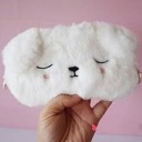ПОЯС НА ГЛАЗА, МАСКА ДЛЯ СНА И РЕЛАКСАЦИИ, ПЛЮШЕВАЯ ИГРУШКА-СОБАЧКА, БЕЛАЯ, «Олдман»