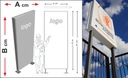 Рекламный Тотем - ДИБОНД фрезерованный 195см x 110см - Дизайн